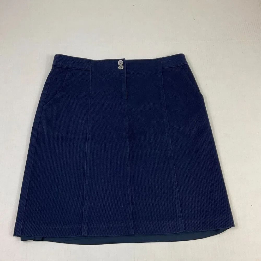 J.McLaughlin Womens Short Pencil Skirt Blue Front Zip Pockets Lined Size 6 *